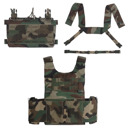 Harnais de poitrine tactique modulaire et gilet combo ajustable haute résistance