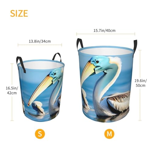Panier à linge rond imperméable avec imprimé oiseaux pour rangement maison