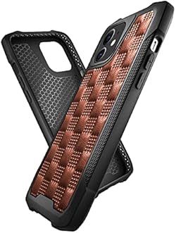 Quikbee Plaid Schutzhülle für iPhone 12 mini geeignet für Frauen und Mädchen Schutzhülle [Lederrückwand + Soft