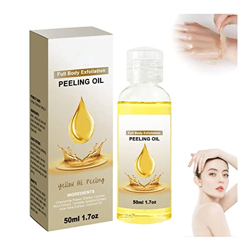 FullBody - Aceite exfoliante para exfoliación corporal, aceite de peeling amarillo, solución de peeling amarillo súper fuerte para piel oscura, gel exfoliante natural para cuerpo, manchas oscuras (1