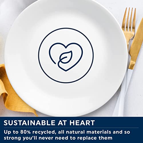 Image of Corelle Dinnerware Set (4pc Set, Solar Print)-Set for 4 | Includes 4 x Side Plates | 80% Recycled Glass | 3 X More Durable, Half the Space & Weight of Traditional Ceramic