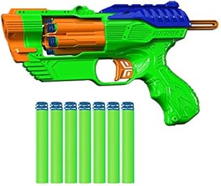 Dart Zone Blitzfire Quickshot Auto-Advance Rotating Cylinder Dart Blaster with 6 Universal Waffle-Tip Darts, 9 inches