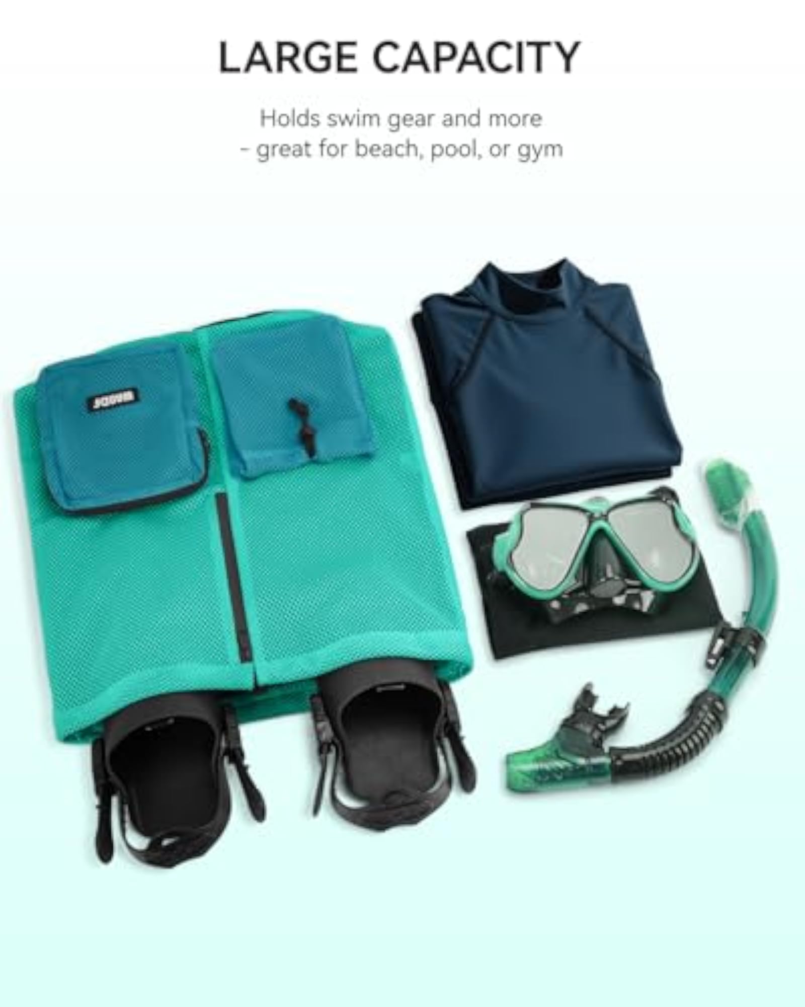 Mesh Beach Backpack for Swimmers, Turquoise