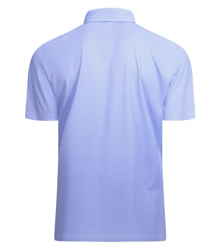 Alex Vando Mens Golf Shirt Moisture Wicking Classic Print Golf Shirts for Men