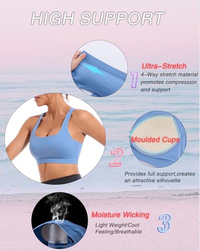 Image of RUNNING GIRL Sports Bras for Women, Molded Cup High Impact Sports Bra Workout Bras for Women High Support Racerback