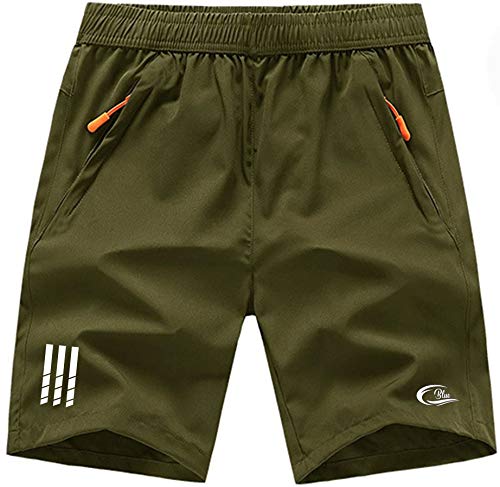 Image of CBlue Men's Outdoor Quick Dry Lightweight Sports Shorts with 2 Zipper Pockets, Breathable Hiking Running Gym Workout Athletic Shorts | CBblue Men's Quick Dry Sports Shorts with Zipper Pocket