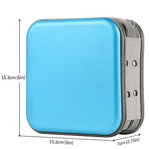 Uentip Dvd Case,48 Capacity Cd Case For Car Portable Zipper Cd Case Holder Large Storage Cd Wallet Cd Organizer Home Travel (Sky Blue, 48) #TOP1