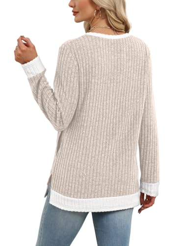 Image of Sampeel Long Sleeve Shirts for Women Tunic Sweaters Fall Fashion Outfits