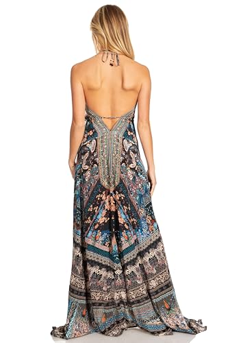 Image of Sakkas Lizi 2025 Womens Maxi High-Low Halter Handkerchief Long Dress Beach Party