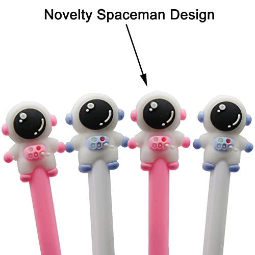 Maydahui 12 bolígrafos gel Spaceman astronautas negro tinta miniatura 3