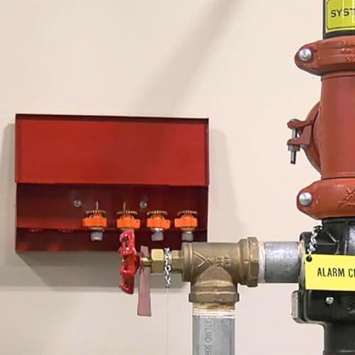 Image of Nibras Fire Sprinkler Spare Head Cabinet Red Steel 6 Head Box for 1 /2 inch and 3 /4 inch NPT Sprinkler Heads Wall-Mounted Emergency Storage NFPA 13 and 25 Compliant Durable & Easy to Install