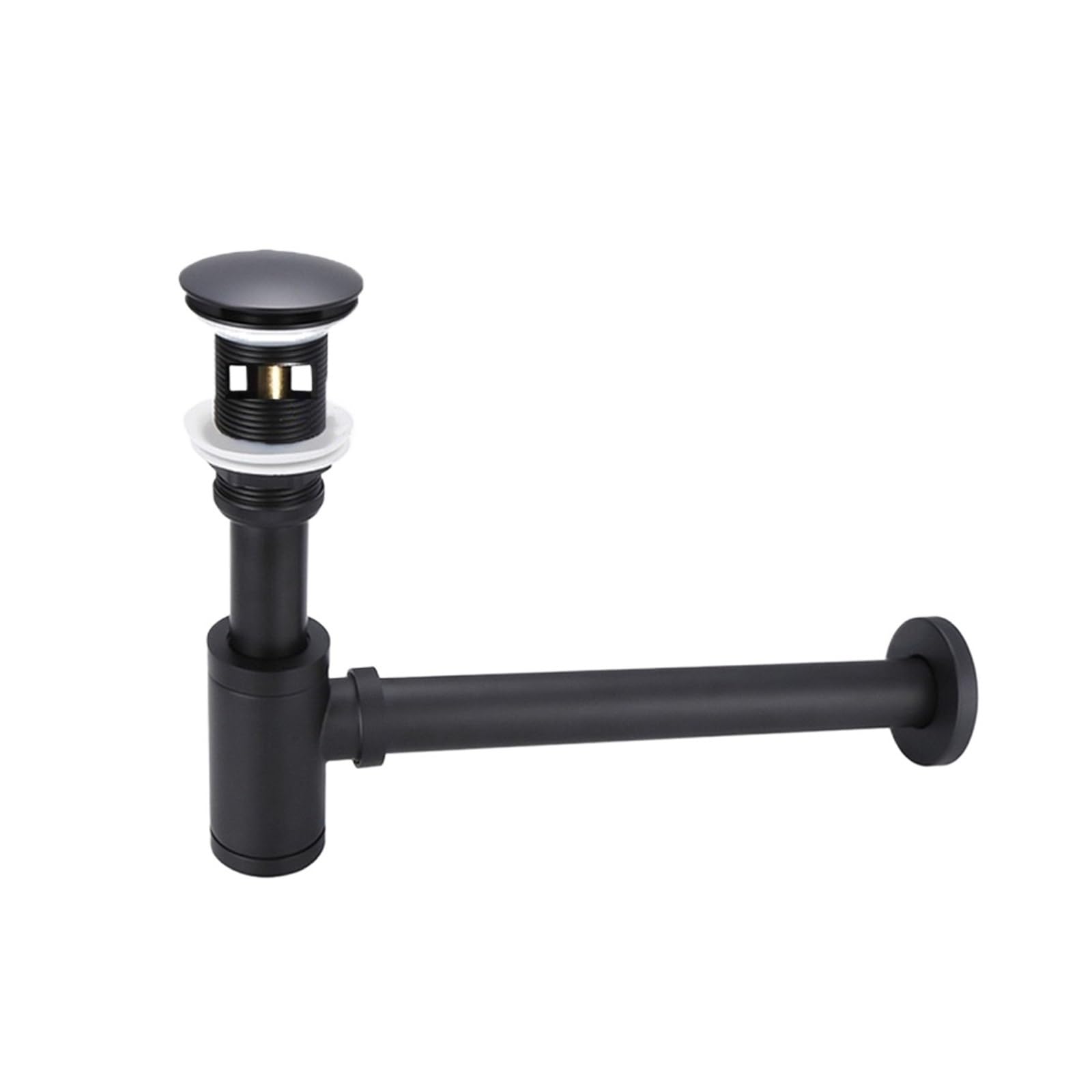 Xiehya Black Set Overflow 1 Pcs Black Bathroom Basin Bottle Trap Sink Waste Siphon Pipe Kits Stopper Drain Fittings For Diy Tools(Black Set Overflow)