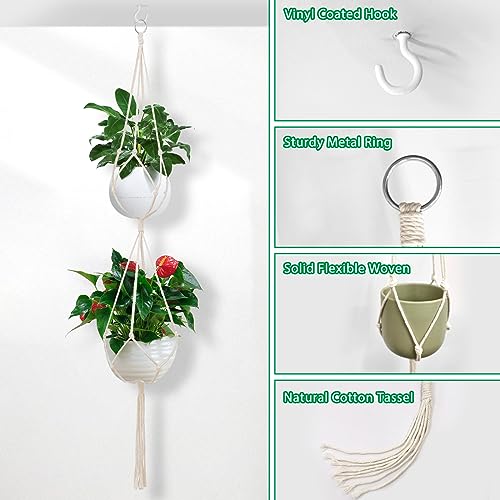 Double Plante Hangar Macrame pour Protéger vos Pots des Animaux