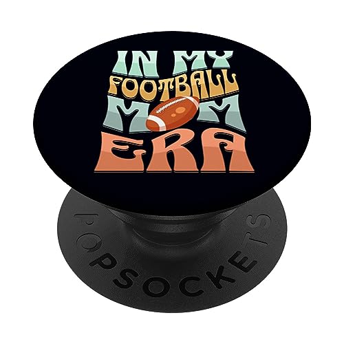 In My Football Mom Era Retro Ondulado Groovy Funny Mama Costume PopSockets PopGrip Intercambiable