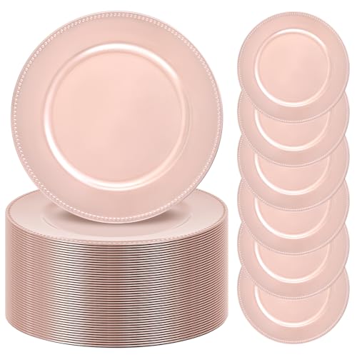 YJYQHYX 50 Pack Rose Gold Charger Plates 13 YJYQHYX 50 Pack Rose Gold Charger Plates 13