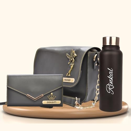 Image of YOUR GIFT STUDIO Customized Women Gift Set | Personalized Ladies Purse, Sling Bag Gift Set | Birthday Gift Set for Ladies | Anniversary Gift for Women