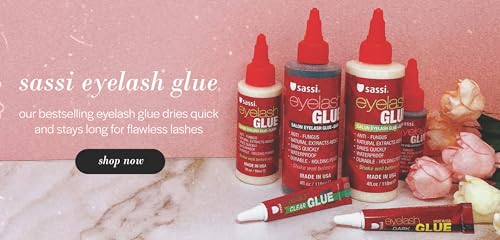 Sassi Eyelash Glue Dark 2oz | Quick-Drying, Natural Extract Formula, Waterproof, Durable Hold, Long-Lasting, Lash Adhesive | Made in USA