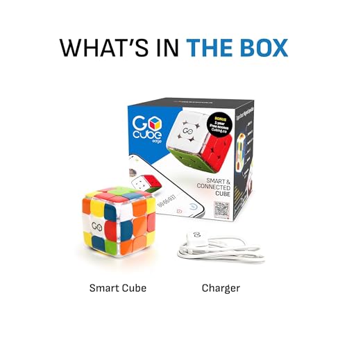 GoCube Edge - połączona elektroniczna kostka Bluetooth. Inteligentna magnetyczna kostka 3x3 bez naklejek Speed Cube Tracker dla dzieci, nastolatków i dorosłych. Interaktywna łamigłówka STEM 3D Puzzle