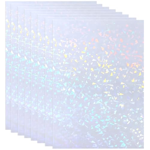 COOLBOTANG 透明ホログラムシート10枚セット A4サイズ キラキラ 透明ステッカー カッティングシール 光沢 ステッカー シート 粘着 貼るだけ カット可能 自作シール 機械不要 DIY装飾用 [並行輸入品]