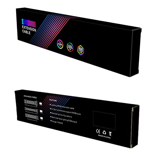 Cable de extensión ARGB de 24 pines para GPU con conector 5V3P y adaptador PCI-E de 8 pines 4