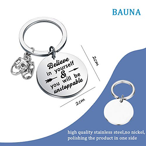 Image of BAUNA Actor Gifts for Theatre Tragedy Comedy Mask Thespian Mask Charm Bracelet Musical Theatre Gift for Actor Acting Director Theater with Inspirational Quote