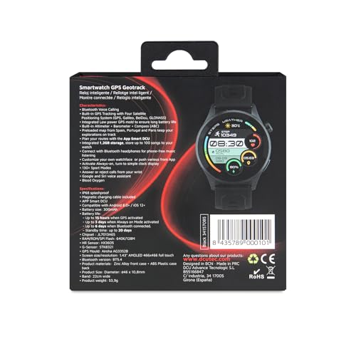 Smartwatch con música sin teléfono DCU Tecnologic pantalla AMOLED 1.43 6