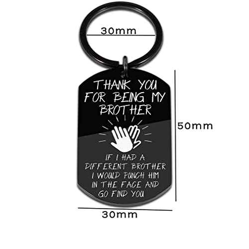 Tecreo Brother Sleutelhanger voor Big Little Brother, Brothers in Law, grappige sleutelhanger cadeau voor mannen BFF beste vriend, zwart, roestvrij staal - Afbeelding 3