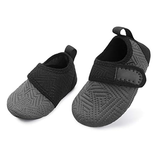 L-RUN Baby Soft Sole Shoes First Walker Barefoot Skin Grey 12-18 Months=EU19-20