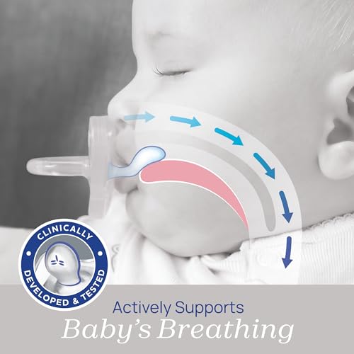 Image of Chicco PhysioForma Orthodontic Pacifier for Babies 6-16 Months, 100% Soft Silicone, BPA Free & Breathing Support, 2-Pack with Sterilizing Case, Blue /Green
