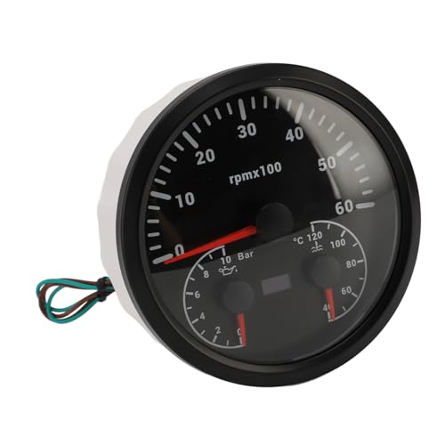 Tachomètre électrique 3 en 1 avec manomètre de pression d'huile et température d'eau pour camion