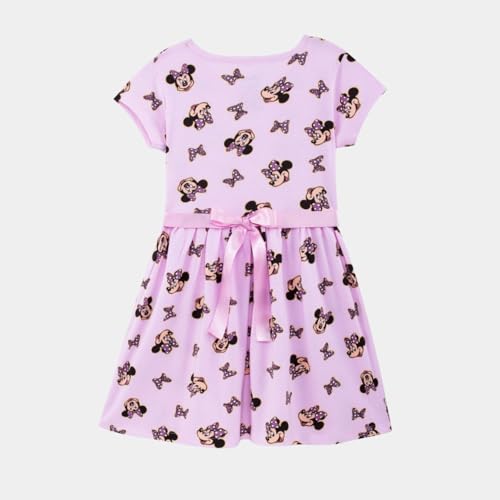 Image of Nap Chief Kids Official Cartoon Characters Printed Cotton Dress for Girls, Fit & Flare Summer Dress for Casual Wear