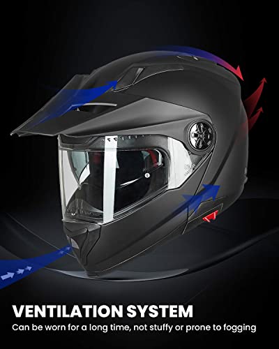 Ilm FBA-909F-MB-XL Motorcycle Full Face Modular Atv Helmet Three In One Snowmobile Casco thumb #7