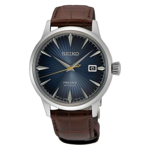 SEIKO PRESAGE BLUE DIAL MECHANICAL LEATHER WATCH for men SRPK15J