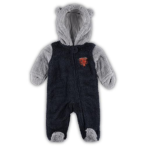 Image of Outerstuff Newborn & Infant NFL Game Nap Teddy Fleece Bunting Full-Zip Sleeper