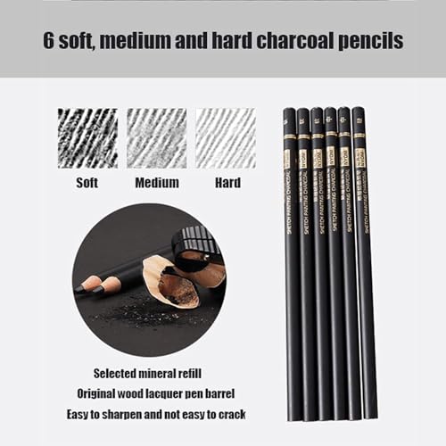 Image of Nyoni Sketch Pencil Kit of 29 Pieces Professional Drawing Pencils and Sketch Kit for Artist, Beginner, Student Graphite Charcoal Sketch Pencils (29)