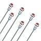 Powice 6 Stück 8mm 230VAC LED Metall Anzeigelampe Wasserdichte Signallampe, IP65 Kontrollleuchte 230V, Wasserdichtes Metallplatten-LED(Rouge)