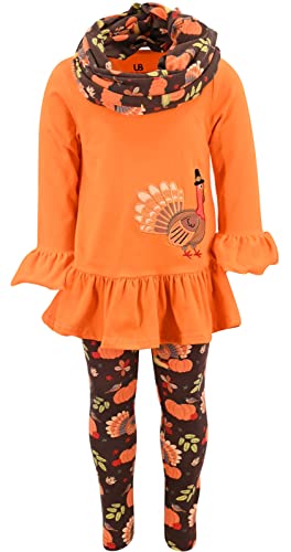 Unique Baby Girls Kids Toddler 3pc Outfit Set Long Sleeve Ruffled...