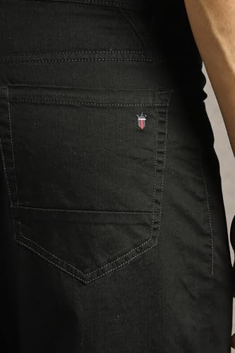 Image of Louis Philippe Men's Slim Fit 5 Pocket Made of Stretch Fabric Solid Casual Trouser
