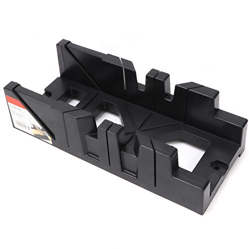 Haofy Caja de Sierra Ingletadora Duradera, Herramienta de Corte de Yeso de Madera de 0/45/90 Grados para Entusiastas del Bricolaje, ABS Negro