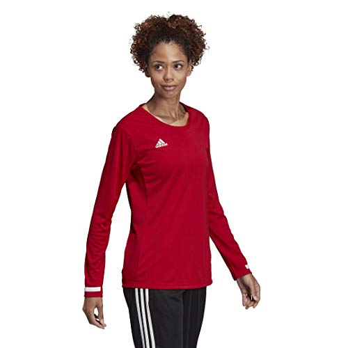 adidas Female Team 19 Long Sleeve Jersey,Power Red/White,L