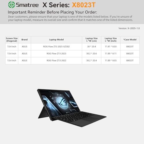 Image of Smatree Hard EVA Protective Sleeve Case Compatible for 13.4 inch ASUS ROG Flow Z13 2025 GZ302 /2023 GZ301 /2022 Laptop, 13 inch ASUS Zenbook 13 OLED UX325 Bag, White (X8023TW)