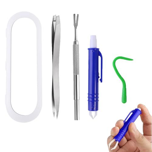 Ferizzia Set da 4 Pezzi Pinze per Zecche, Portatili Pinzetta per Zecche, Strumento per Rimuovere Le Zècche, Protezione sicura Contro per Cani, Gatti e Esseri Umani (con Scatola Portaoggetti)