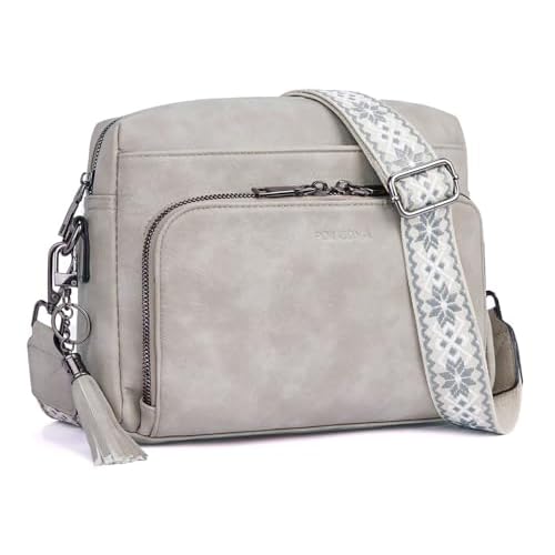 POIUGOYA Crossbody Purses for Women Trendy,Vegan Leather Medium Crossbody Bag,Women’s Crossbody Travel Purse Built in Wallet