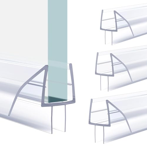 Shower Door Bottom Seal Glass Door Bottom Seal PVC Seal for Shower Door Sweep Shower Door Bottom Seal Strip (Ultra Clear 6 Pack 15.74in for 1/2(12mm))