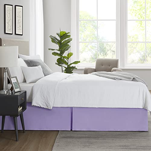 Image of Nestl Lavender Full XL Bed Skirt - Full XL Size Bed Skirt 14 Inch Drop - Brushed Microfiber Bed Skirts - Hotel Quality Pleated Bed Skirt - Shrinkage & Fade Resistant
