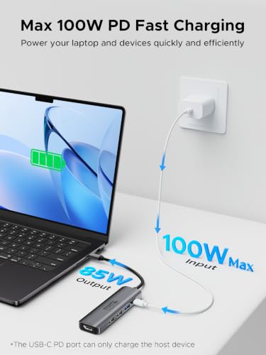 Plugable USB C Hub 5-in-1, USBC to HDMI Adapter 4K@60Hz, Multiport Adapter - image 5