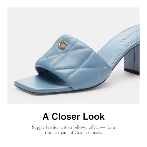 Image of COACH womens Holly Block Heel Sandals With Quilting