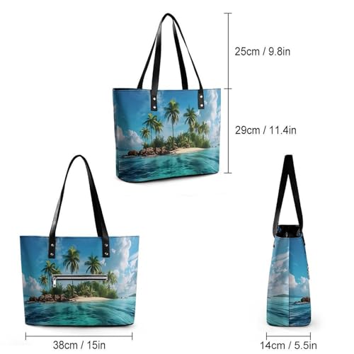 Bolso tote de cuero suave con gran capacidad y cierre miniatura 2