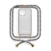 Produktbild NECKLACY® - Die Premium Handykette für Apple iPhone 15 Plus in Domino Swirl | transparente Handyhülle mit hochwertiger Abnehmbarer Kordel zum Umhängen - Smartphone Crossbody