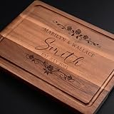 Tabla de cortar personalizada en madera, encimera de bambú para carne, jamón, pan, quesos, natural, sostenible. Idea de regalo para parejas, novia, padres, familia-28x20 cm, 33x23 cm, 38x26 cm